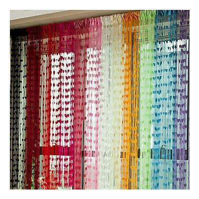 Drape Heart Panel Line String Curtain for Window Vestibule Door Wall