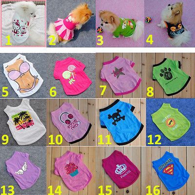 NEW CUTE PUPPY PET DOG CLOTHES TSHIRT SHIRTS T SHIRT DRESS VEST FREE