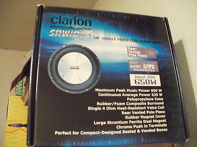 Clarion Car Stereo Subwoofer Clarion 10 Single Voice Coil 650 WATT