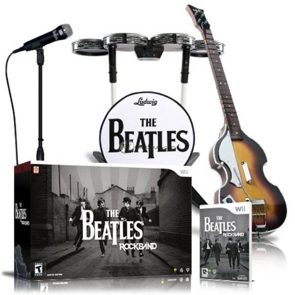 Nintendo Wii Rock Band THE BEATLES Limited Edition Set Bundle drums