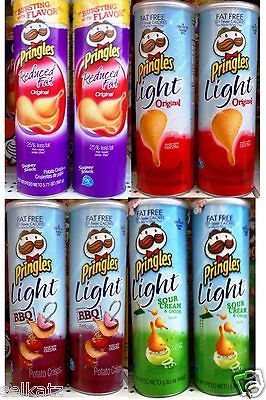 PRINGLES POTATO CRISPS CHIPS LIGHT REDUCED FAT FREE (2 PACK) ~ 8