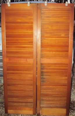 Wooden Louvered Sliding Shutter Like Closet Cottage Cabin Doors