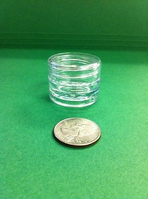 Empty 1/8oz (33mm) Clear Cosmetic Plastic Container Jars w/ Clear Lid