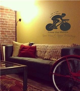 Life is Like Riding a Bicycle Version 2  Vinyl decal Home decor