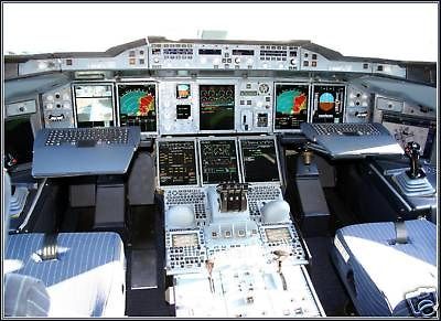 Photo Inside The Cockpit Of A Superjumbo Airbus A380