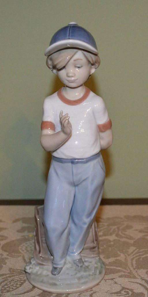 PORCELAIN SOCIETY PIECE FIGURINE 1990 CAN I PLAY BASEBALL BOY AS IS