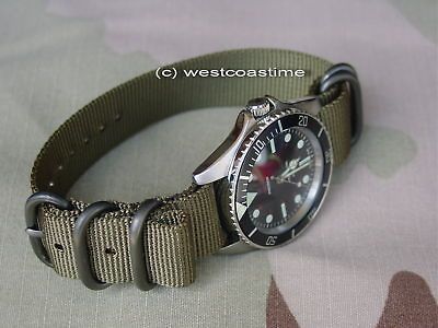 OD green tactical 20 mm Zulu® Military watch band 5