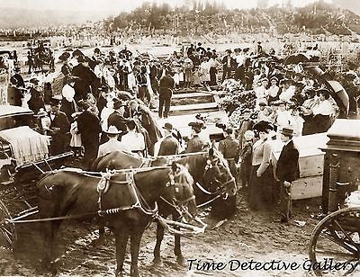 Hearses at Mass Burial, North Collingwood, OH   Historic Photo Print