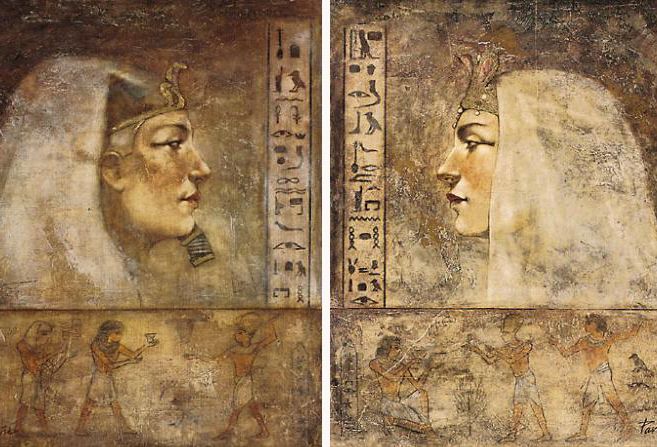 40x25 RAMSES/CLEOPATRA SET JOHN PARRISH EGYPTIAN CANVAS