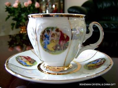 6pc NEW CZECH THUN CHINA BERNADOTTE GRACES TEA CUP SAUCER SET