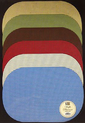 SET OF 6 WAFFLE WEAVE PLACEMATS NON SLIP OVAL