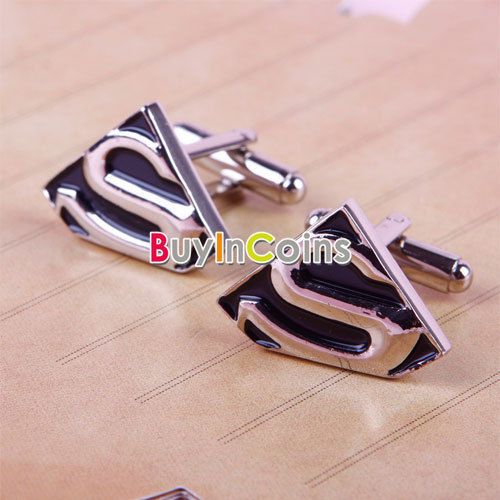 Royal Luxury Cloth Art Mens Dress Wedding Party Superman Cufflinks #02