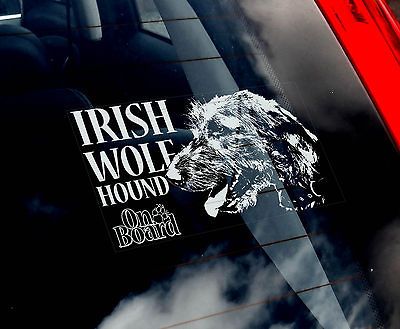 Irish Wolfhound   Dog Car Window Sticker   Wolf Sign n.collar, Harness