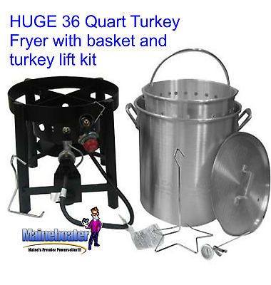 New BIG 36 Quart LP Outdoor BBQ Lobster Turkey Fish Deep Fryer Kit