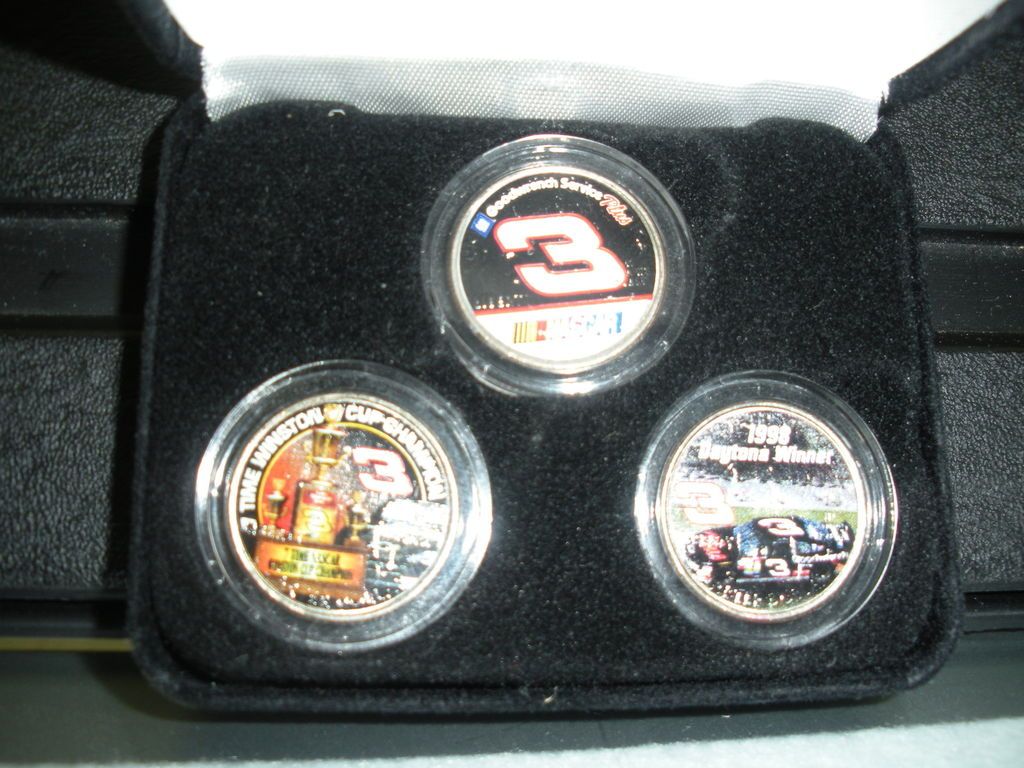 Dale Earnhardt 3pc US Statehood Quarter Collection  wi th coa