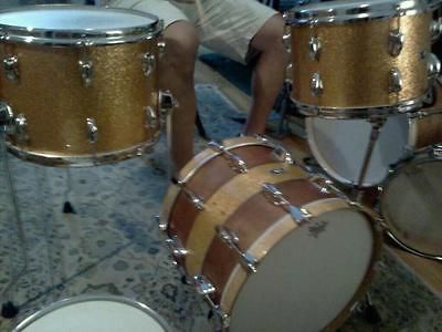 Vintage Slingerland 3 piece drumset Gold Sparkle