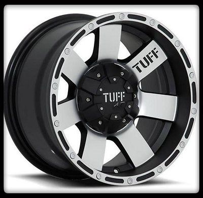 TUFF T02 RIMS BLACK W/ 32X11.50X15 BFGOODRICH A/T TA KO WHEELS TIRES