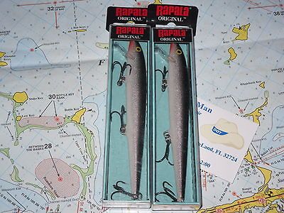 RAPALA F 13 ORIGINAL SILVER FLOATING FISHING LURES NEW IN PACKAGES