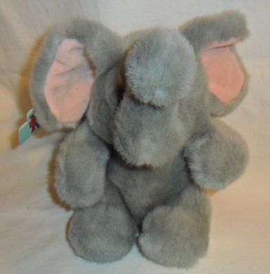 Plush Creations Elephant 1997 Gray Pink Ears 7 Animal Lovey Bean Bag