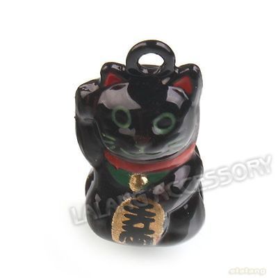 5x 270313 Black Brass Lucky Cat Jingle Bell Fit Christmas Festival