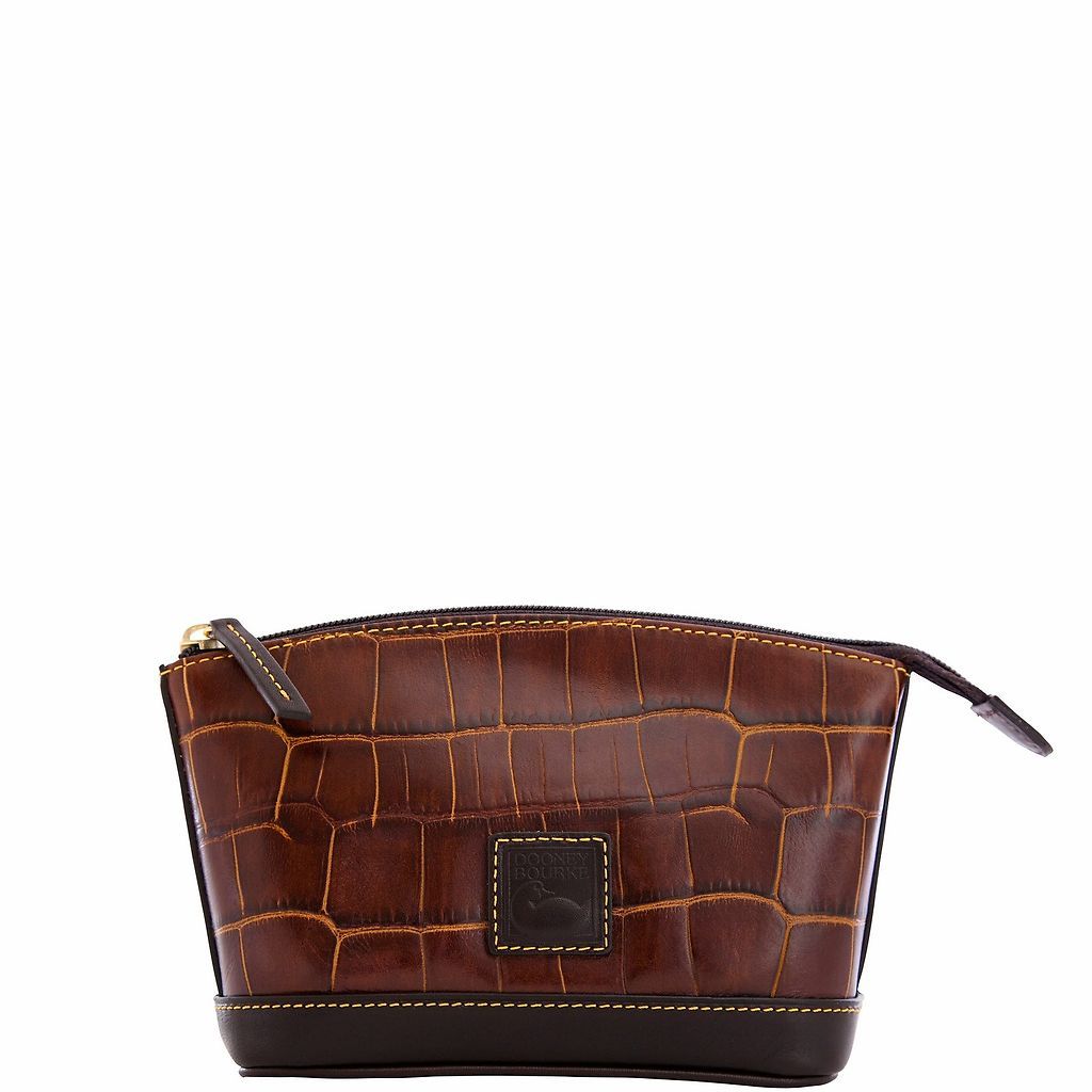 Dooney & Bourke Croco Small Domed Top Cosmetic Case, Cognac