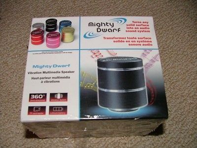 NEW BLACK Mighty Dwarf 360 5 watt Portable Vibration Speaker & Lithium