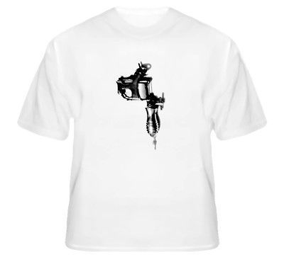 Tattoo Machine T Shirt Stencil Style Artist Gun Black and Gray