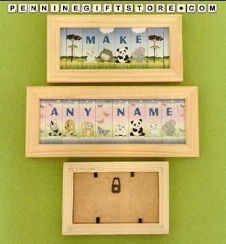 Any name in a frame Animals Childrens Door Name Sign Personalised Name