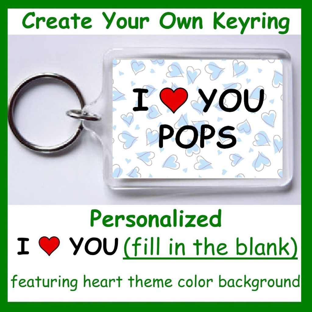 Personalized I Heart ( Love ) You Two Sided Keyring Keychain Key Fob