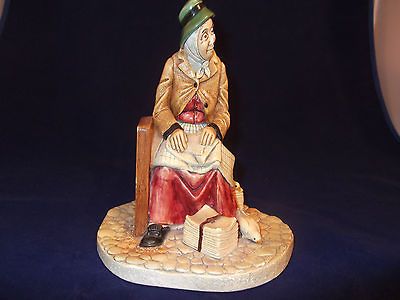 Vtg 1976 Naturecraft Chalkware Figurine NEWS VENDOR England #863