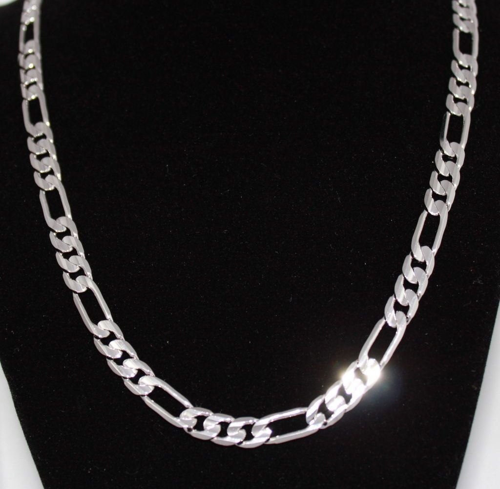 PLATINUM 7MM LARGE ITALIAN MENS CUSTOM NECKALCE W/ FREE GUARANTEE