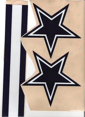 Dallas Cowboys FULL SIZE FOOTBALL HELMET DECALS W/STRIPE