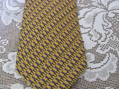 DORMEUIL SILK TIE Gold Purple STUNNING EUC Hand Made Italy