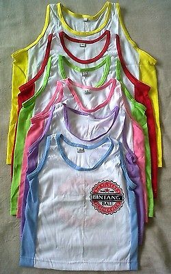 BALI Bintang Kids Singlet Sz 1 2 4 6 8 10 12 14 16