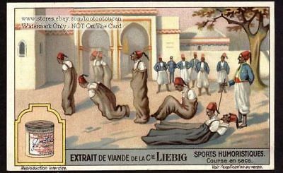 Weird Sport Games Algerian Men Sack Racing c1920 Card