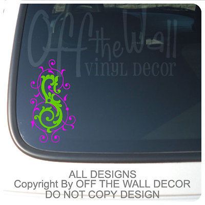 Initial with Flourish Vinyl Car/Laptop/Cel l Phone Decal Sticker