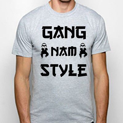 STYLE DANCE funny korean video tosh.0 psy MENS T SHIRT GRAY SMALL E192