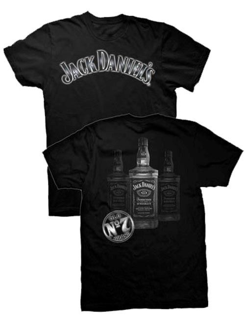 Jack Daniels Three Bottles Mens T Shirt