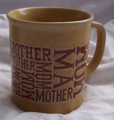 MOM MOTHER MA YELLOW JAPAN MARKED COFFEE CUP MUG