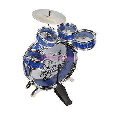 New 11 Pcs Kids Drum Set Children Toy Music Band Blue