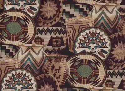 Fabric BTY David Textiles Southwestern Aztec Print Pottery Browns