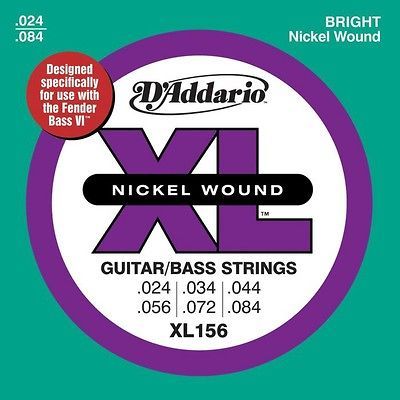 Addario XL156 XL 6 String Guitar Bass Strings Designed for Fender