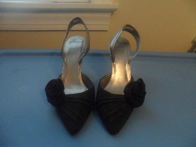 Delman Black Slingback Heels Size 8