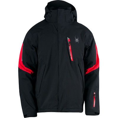 NEW SPYDER RIVAL JACKET BLACK RED MEN S SMALL SKI AUTHENTIC FAST SHIP