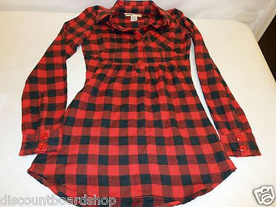 NEW JUNIORS BILLABONG FLANNEL CHECKERED DRESS SKATE SURF