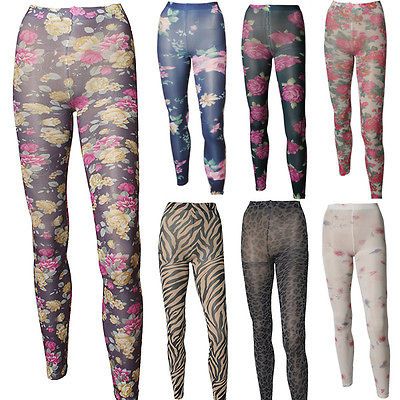 Animal Zebra Leopard Vintage Ankle Pantyhose Tights Nylon Leggings