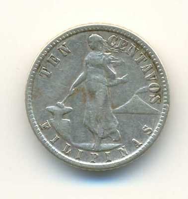 Philippines Silver 10 Centavos 1945 VF/XF