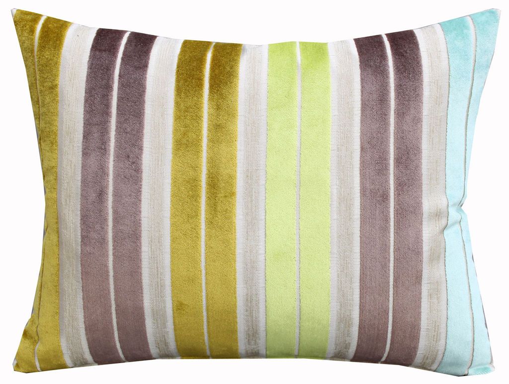 Designers Guild Regence Fabric Stripe Velvet Cushion Cover Bolster