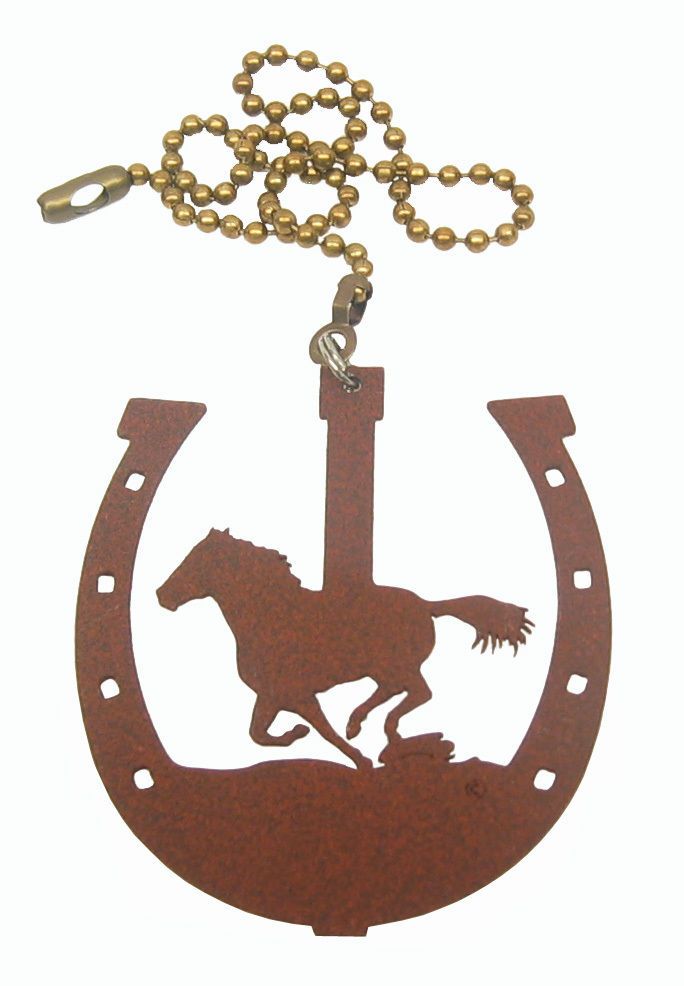 Horse In Horseshoe Fan Pull   Ornament