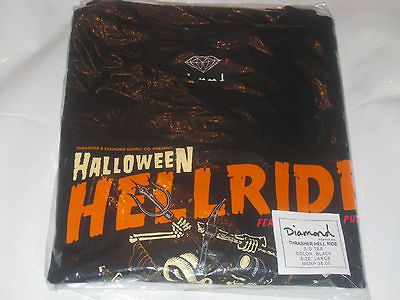 DIAMOND SUPPLY CO X THRASHER HALLOWEEN HELLRIDE TEE IN BLACK/ORANGE